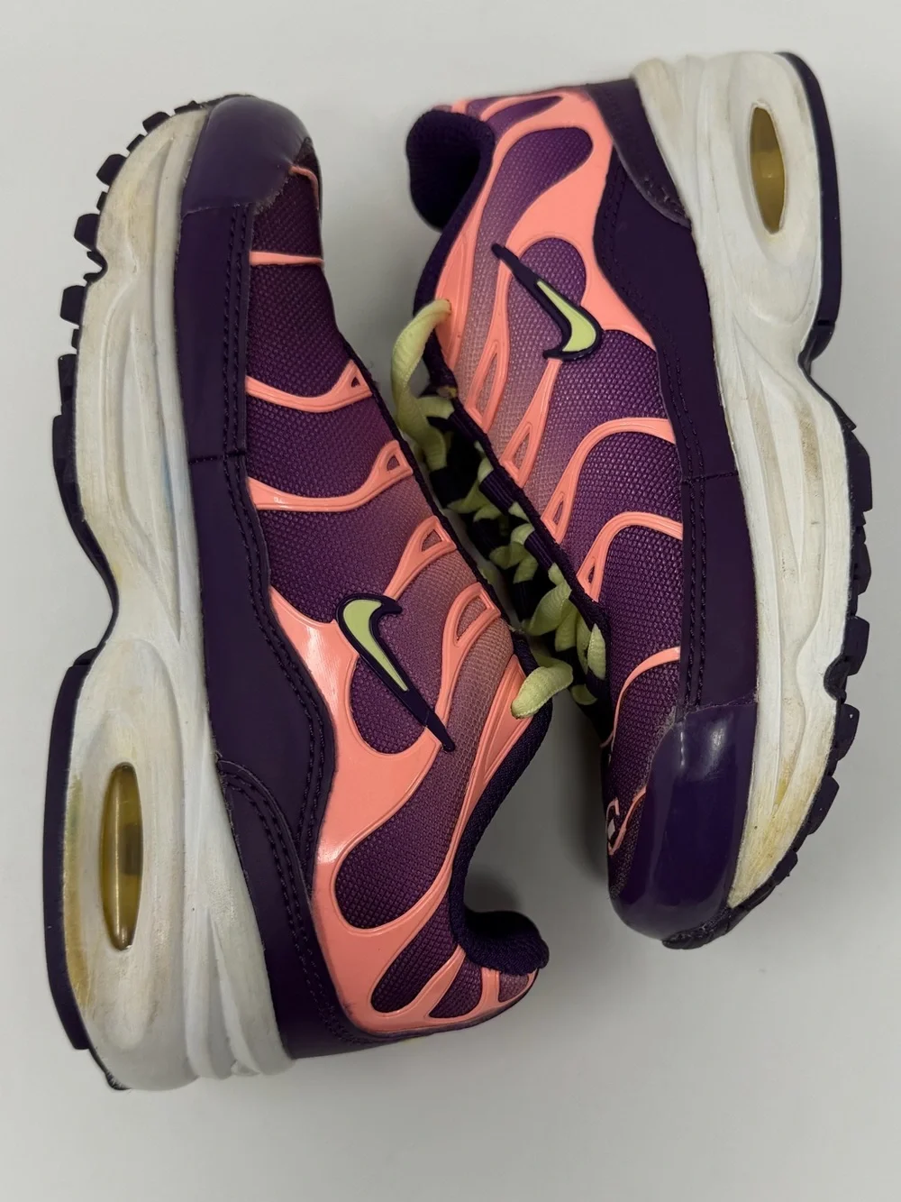 Nike Kids Purple Athletic Sneakers with Pink Accents and Lime Laces Sz. 11c